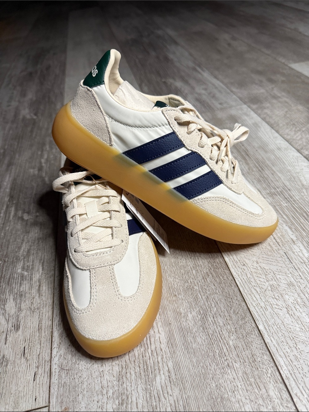 adidas Barreda Decode J White Navy with Gum Sole Sneakers size kids 4.5 wmns 6